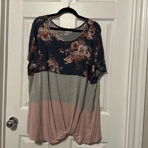 Maurice’s 24/7 Multi Colored Front Tie Shirt 2X